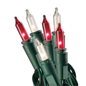 Celebrations Mini Red White String Lights Wedding Patio deck Christmas 100 Ct